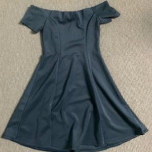 Off-the shoulder Gray Dress